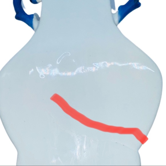 Porcelain Blue White Floral Pocket Vase / Wall Decoration Formalities Baum Bros - Picture 4 of 5